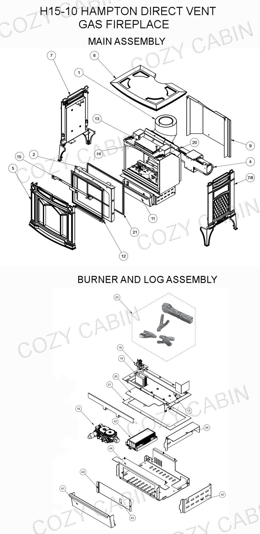 Hampton Direct Vent Gas Stove (H1510) (H1510) Cozy Cabin Regency